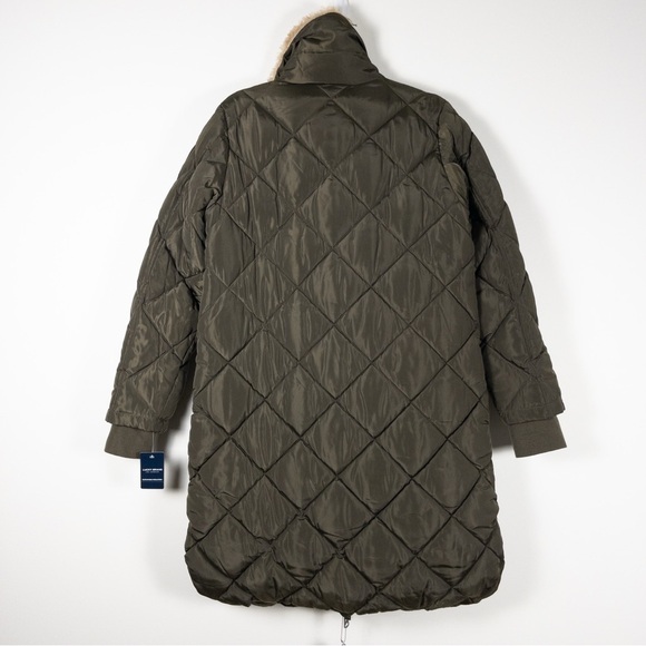 NWT Lucky Brand Quilted Faux Shearling Puffer Coat Jacket - Picture 10 of 14